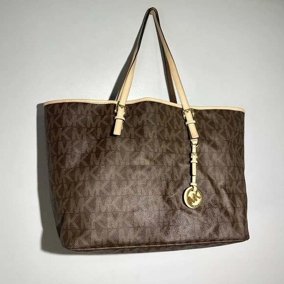 Michael Kors Brown and Cream Tote Bag - Picture 1 of 7